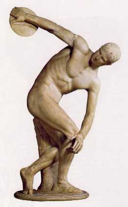 Myron's Discus Thrower, Classical Greek sculpture Myron's Discus Thrower, Classical Greek sculpture
